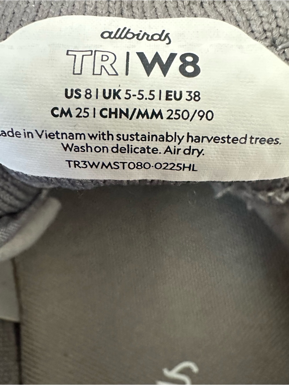 Allbirds Women’s Sz 8 Tree Runners Grey Lace-Up Trainer Shoes - Picture 7 of 8